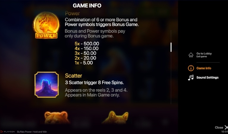 Buffalo Power: Hold & Win Symbols
