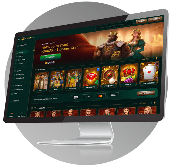 Casinia Casino desktop