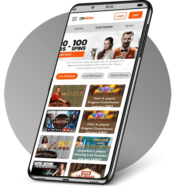 Mr Mega Casino mobile design