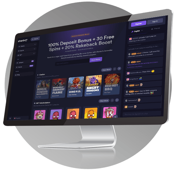 Sherbet Casino desktop