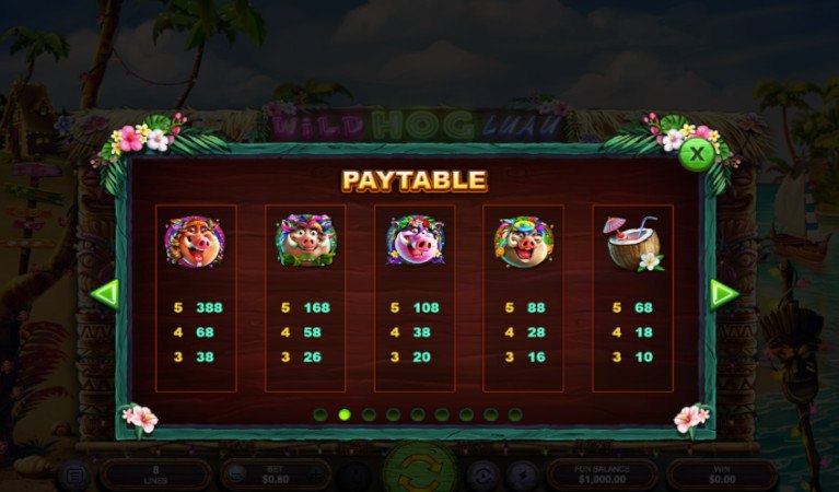 Wild Hog Luau Symbols