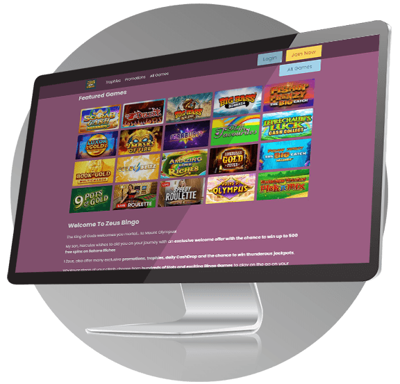 Zues Bingo Casino desktop
