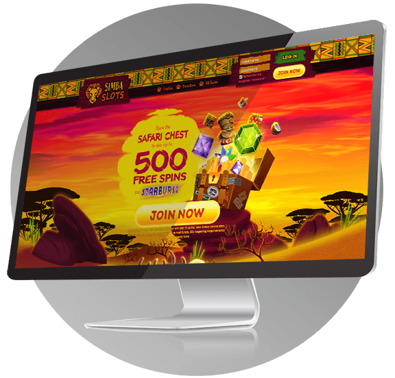 Simba Slots casino website design is brilliant