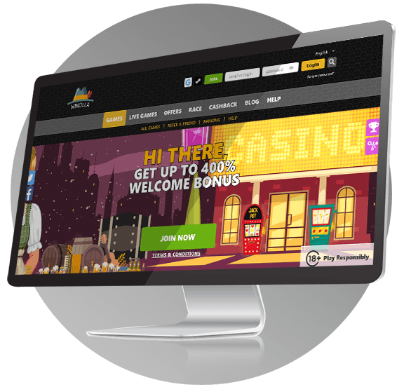 Winolla Casino Website Interface